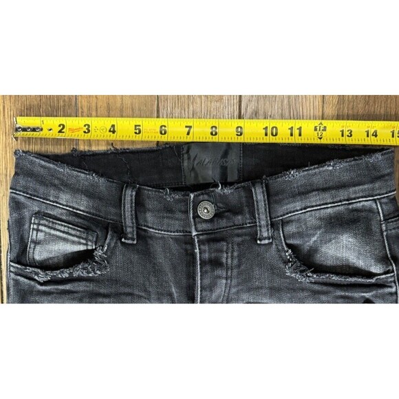 Valabasas Mens Black Distressed Skinny Jeans 29 Buttonfly Designer Denim - Picture 8 of 10